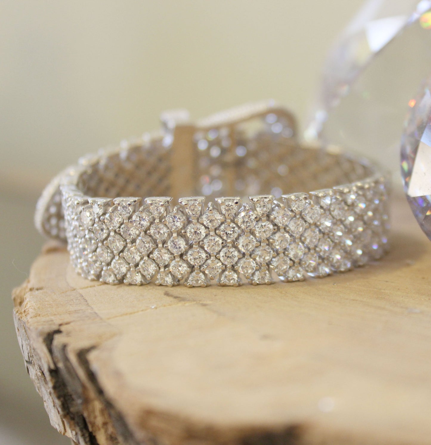 LOS179 - Rhodium 925 Sterling Silver Bracelet with AAA Grade CZ in Clear-3