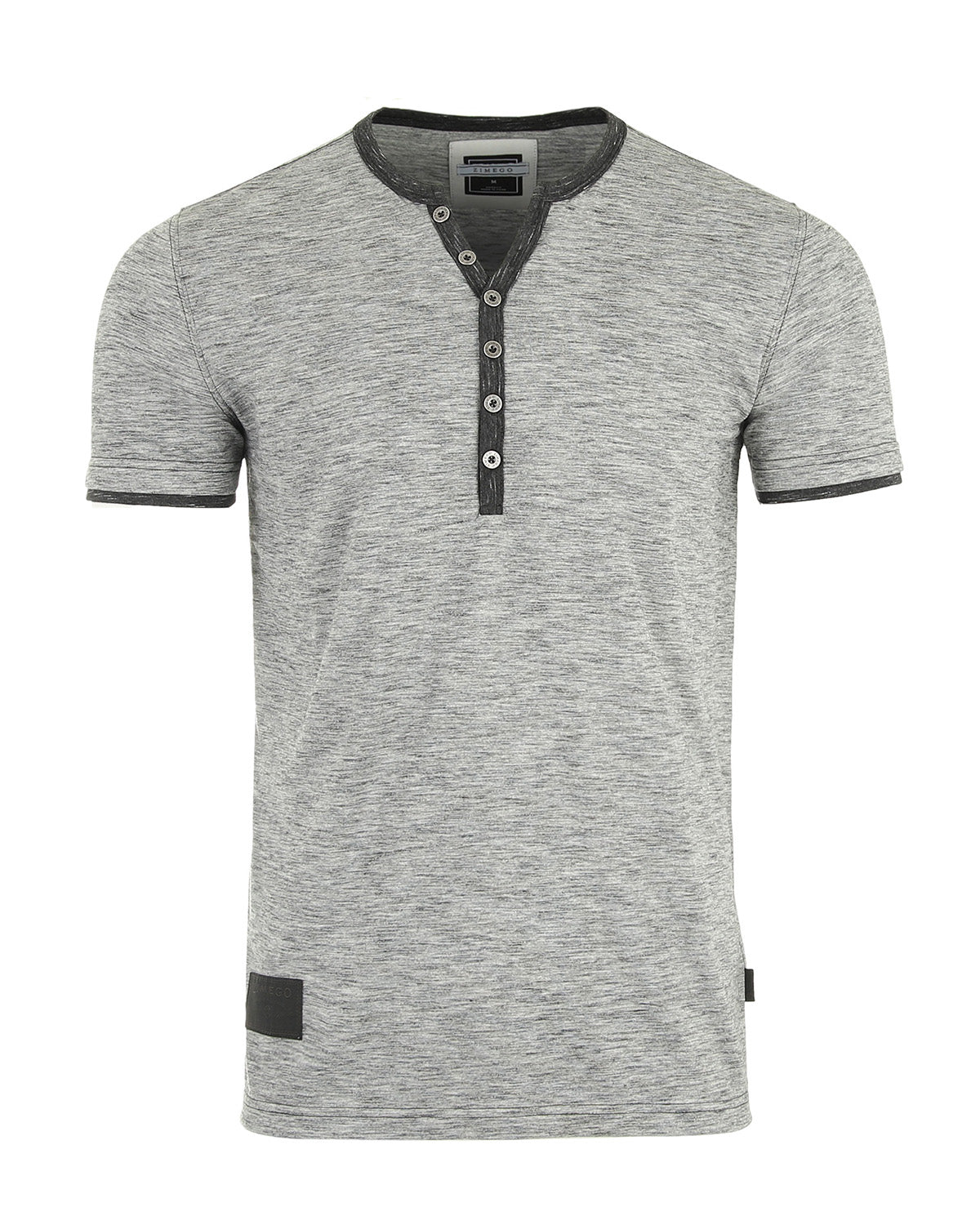 Short Sleeve Y Neck Henley Button T-Shirts-4