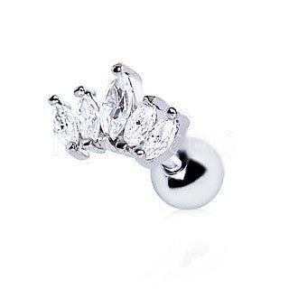 Royal Crystal Crown Cartilage Earring-2