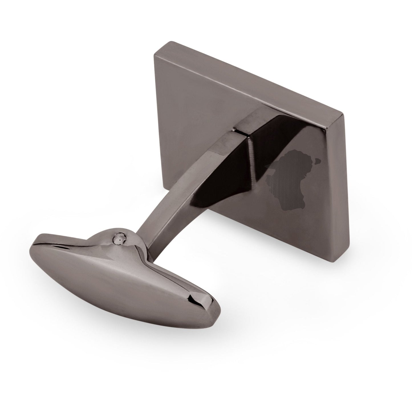 Jarrah Wood Rectangular Cufflinks - Gunmetal