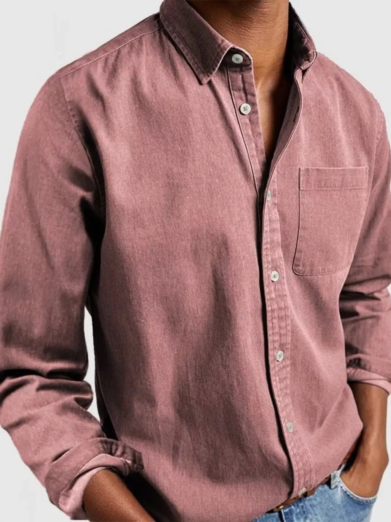 Men's Full Size Button Up Long Sleeve Shirt Plus Size - PBNJ FASHIONS