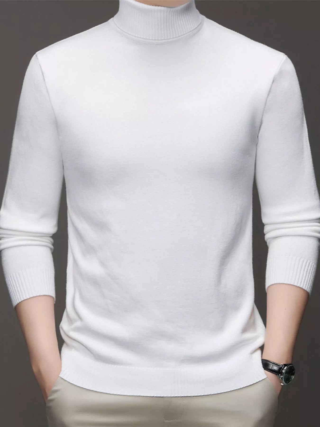 Men's Plus Size Turtleneck Slim Fit Sweater - PBNJ FASHIONS