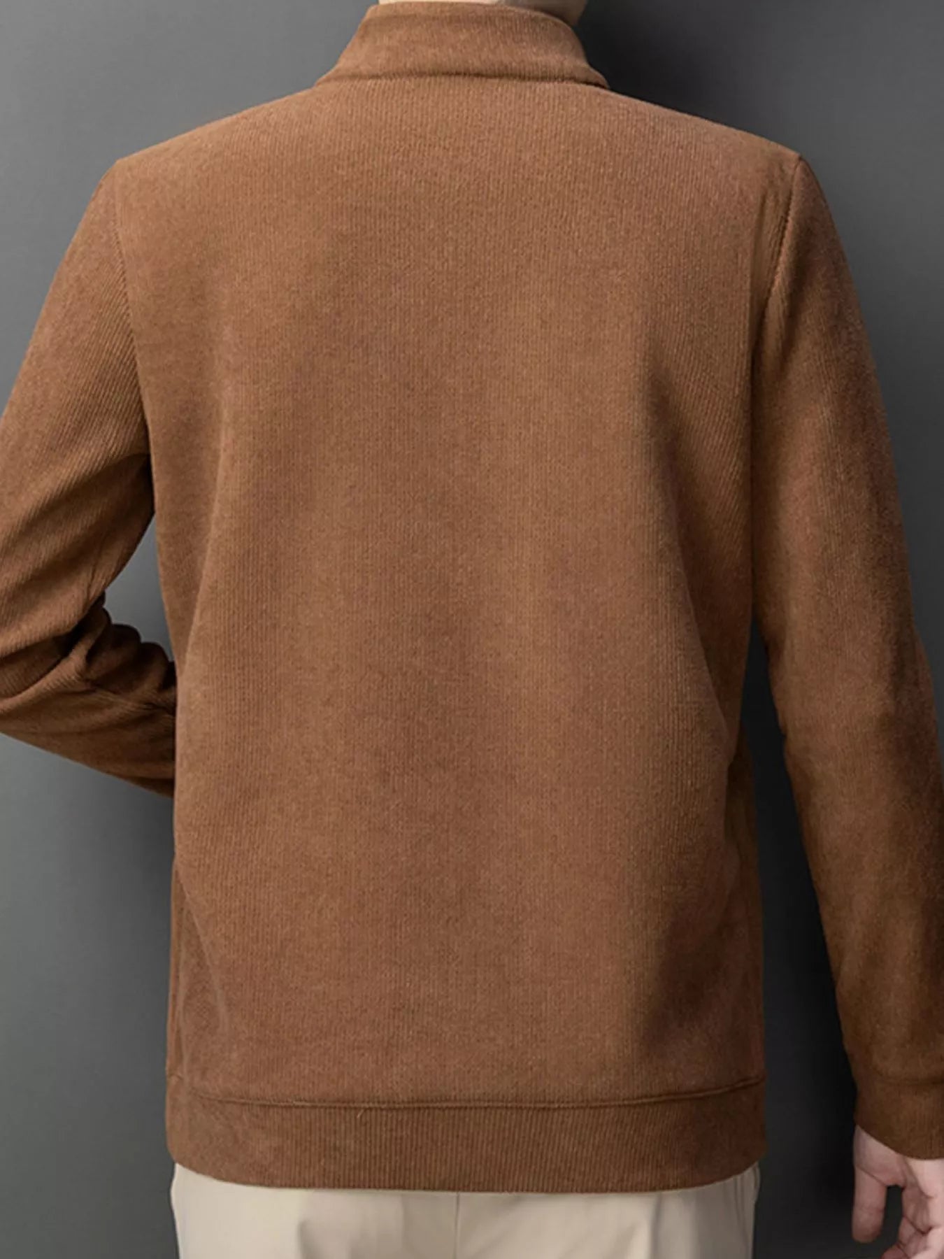 Men's Plus Size Corduroy Half - Zip Pullover Sweatshirt - PBNJ FASHIONS