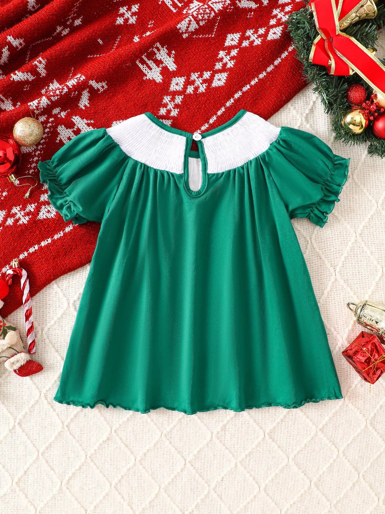Children's Christmas Embroidered A - Line Dress - PBNJ FASHIONS