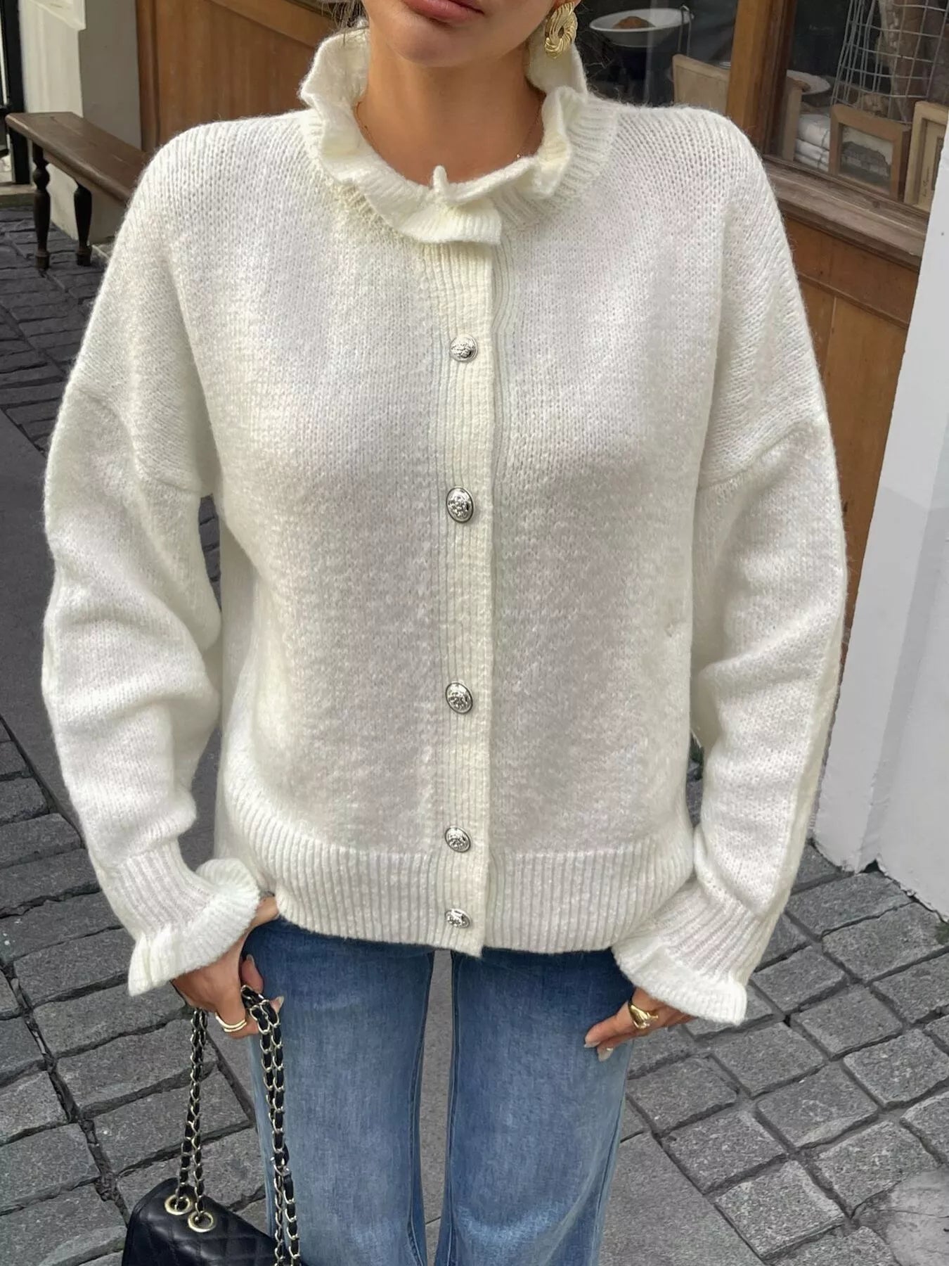Button - Down Long Sleeve Cardigan - PBNJ FASHIONS