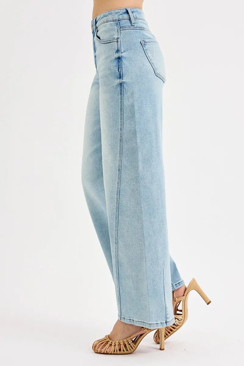 RISEN Full Size Mid Rise Fit Barrel Jeans Plus Size - PBNJ FASHIONS