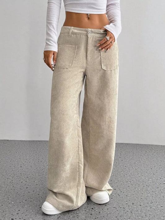 Corduroy Wide Leg Pants - PBNJ FASHIONS
