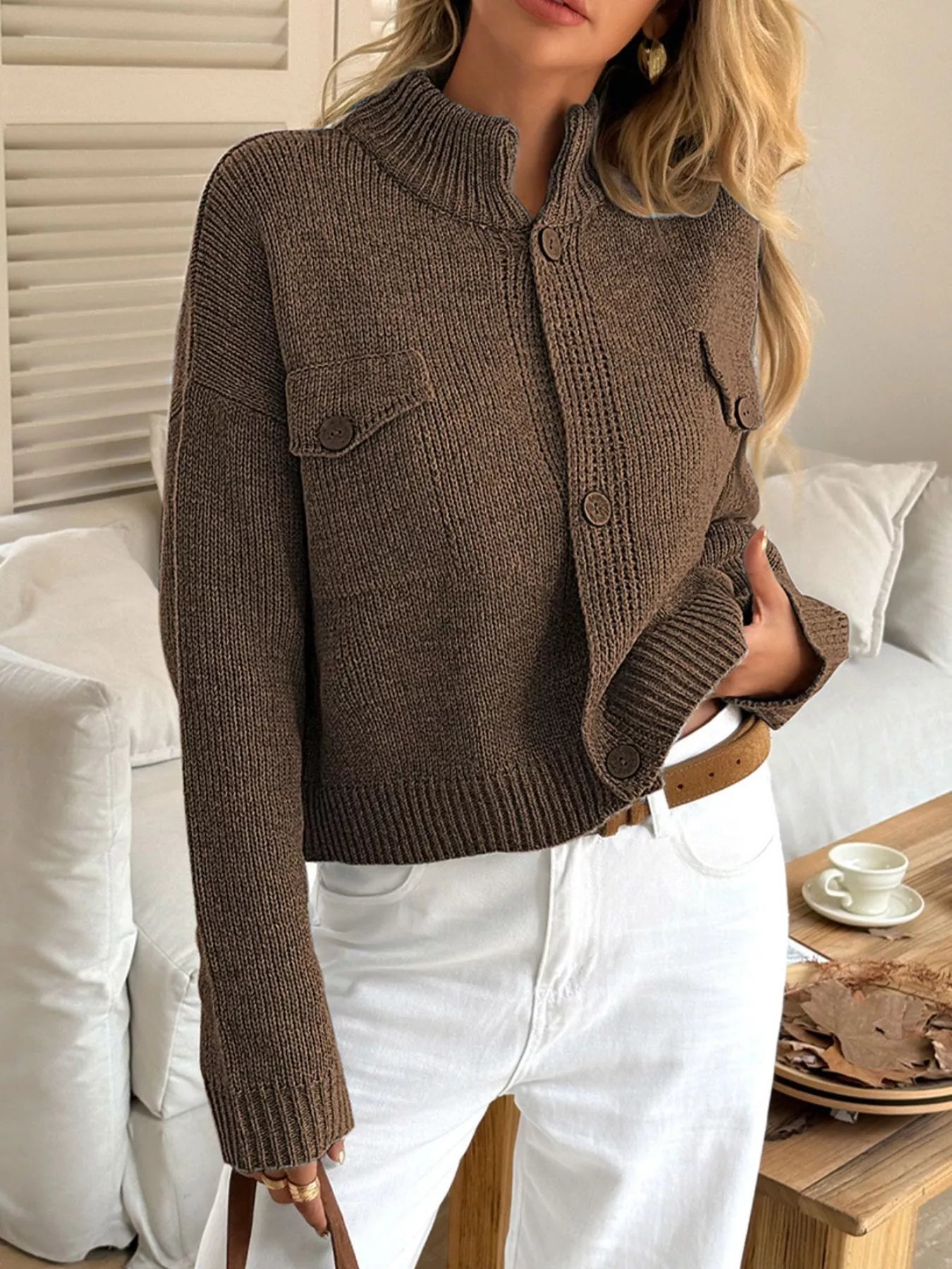 Button - Down Knit Cardigan - PBNJ FASHIONS