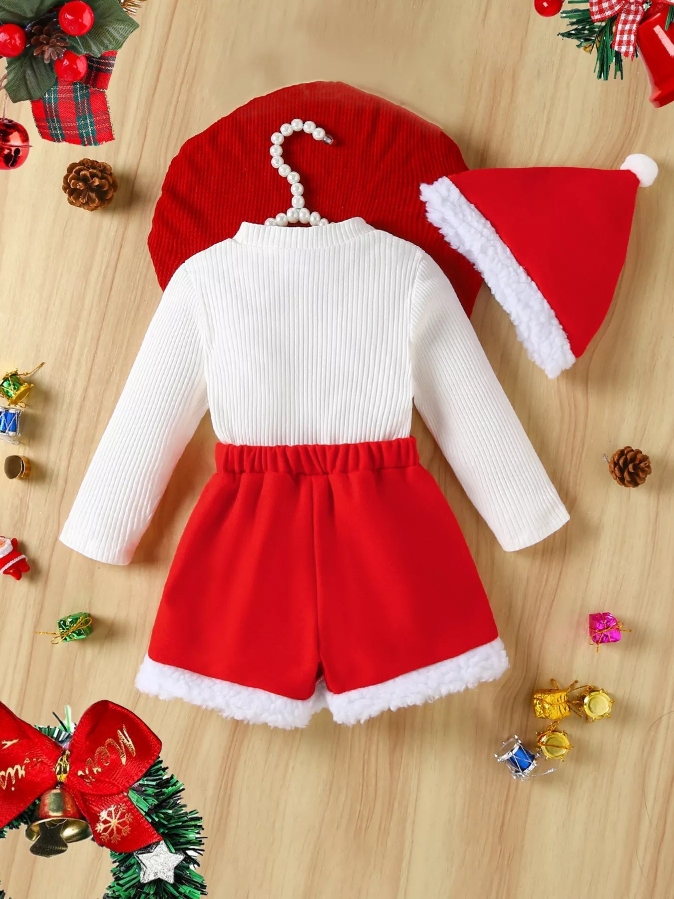 Children's Christmas Outfit Set with Santa Hat - PBNJ FASHIONS