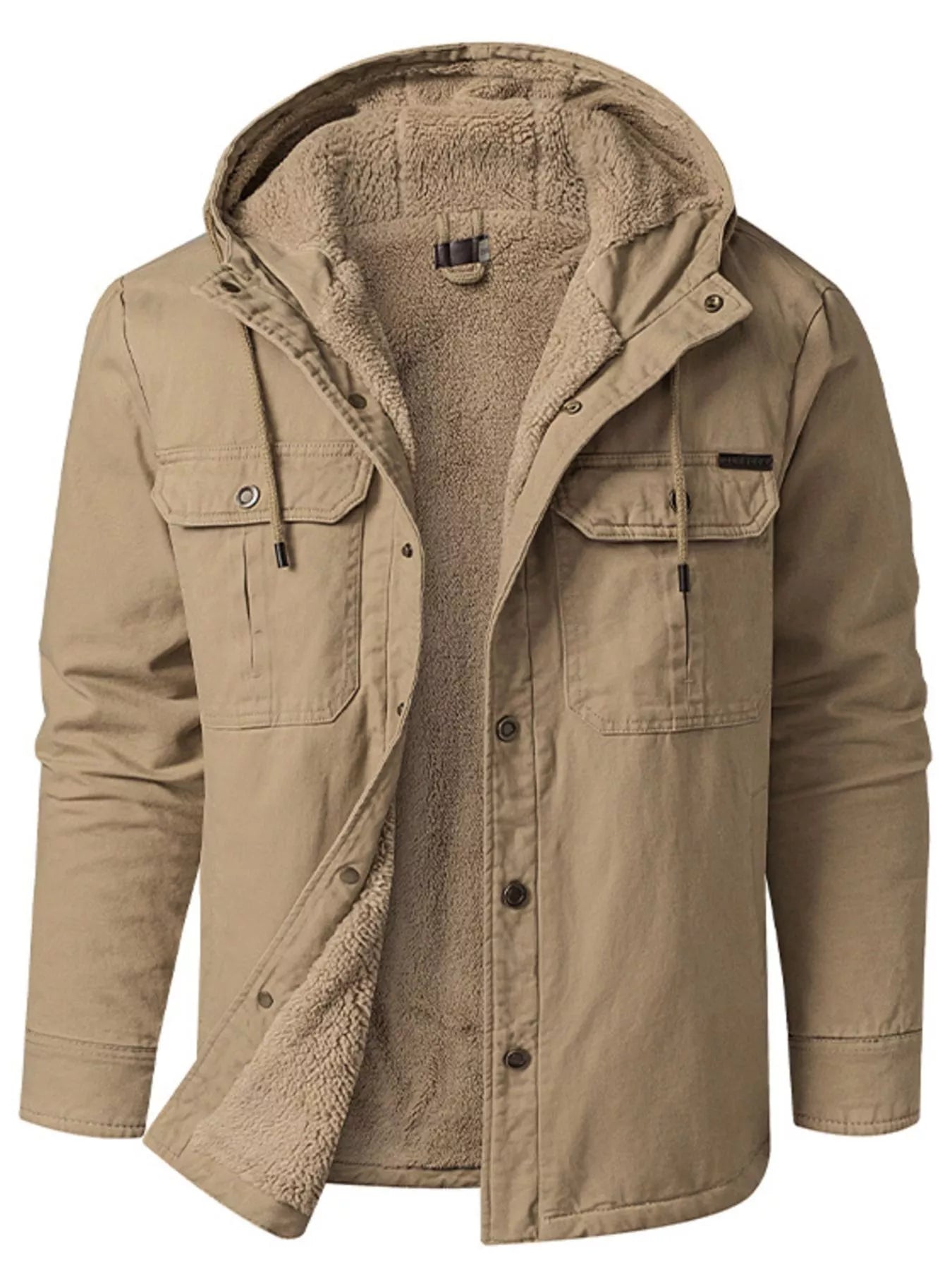 Men's Sherpa Lined Hooded Jacket - PBNJ FASHIONS