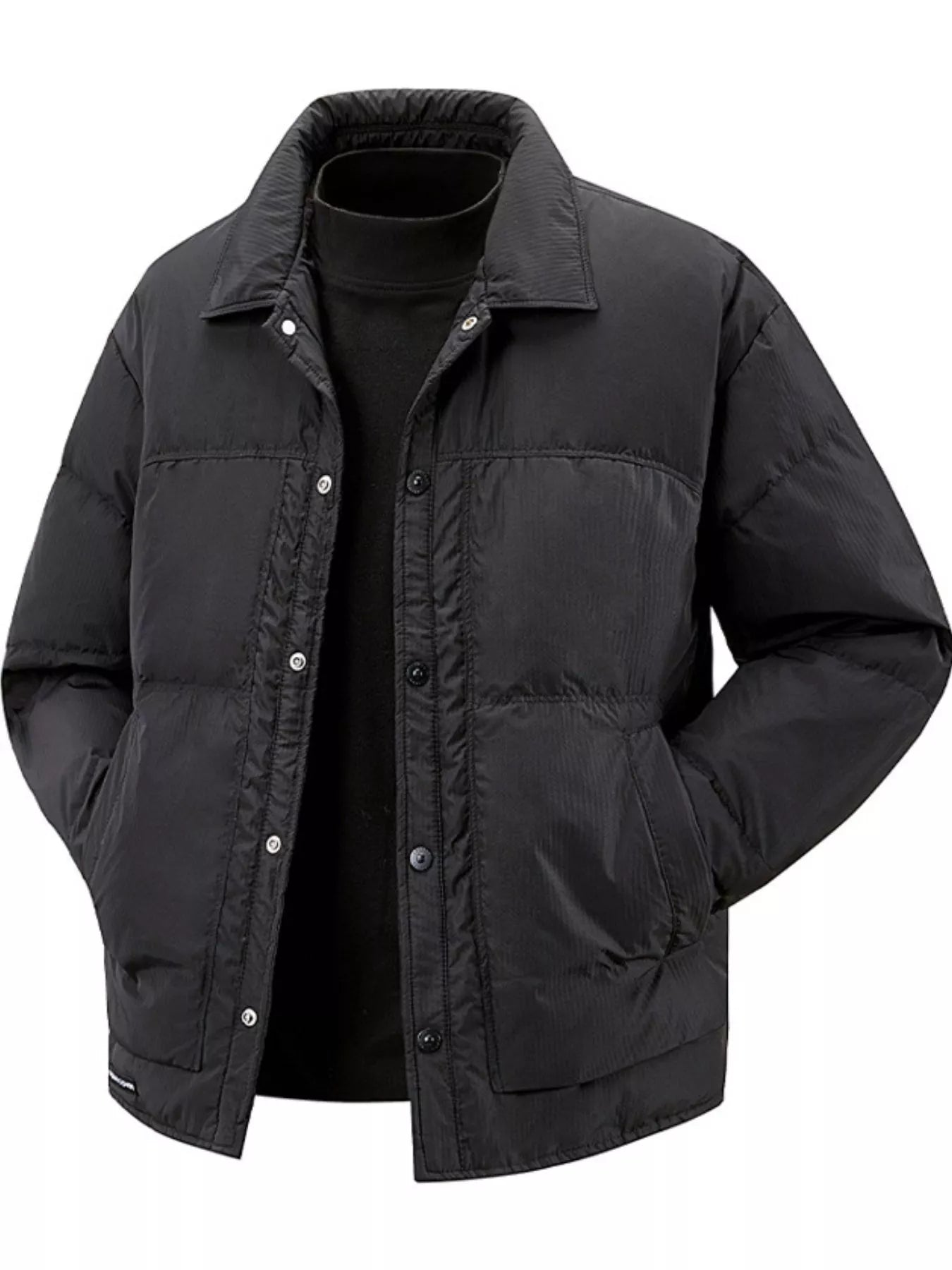 Men's Plus Size Snap Down Puffer Jacket - PBNJ FASHIONS