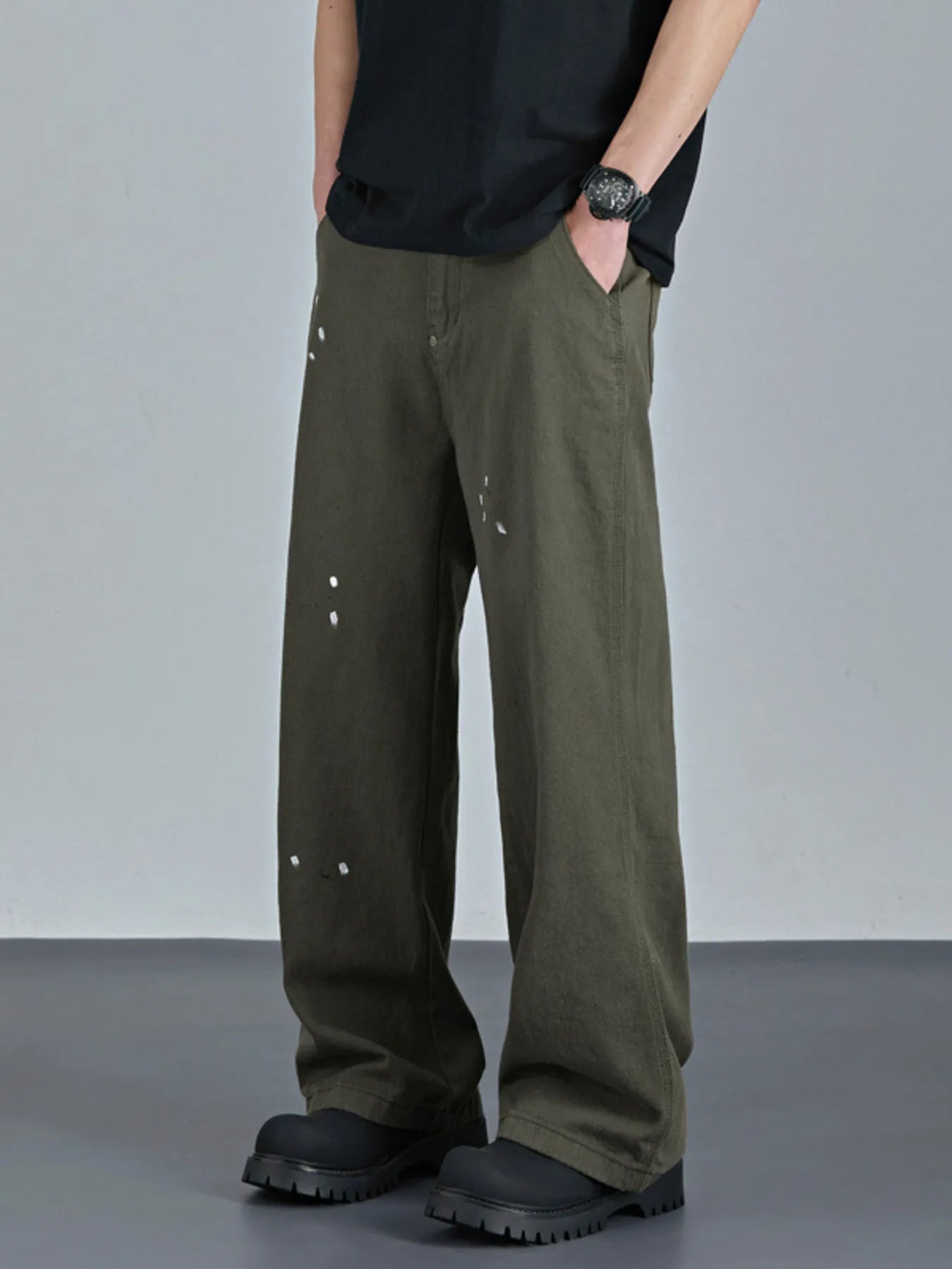 Men's Wide Leg Pants | Basic Style | 95%Polyester 5%Spandex | Machine Washable - PBNJ FASHIONS