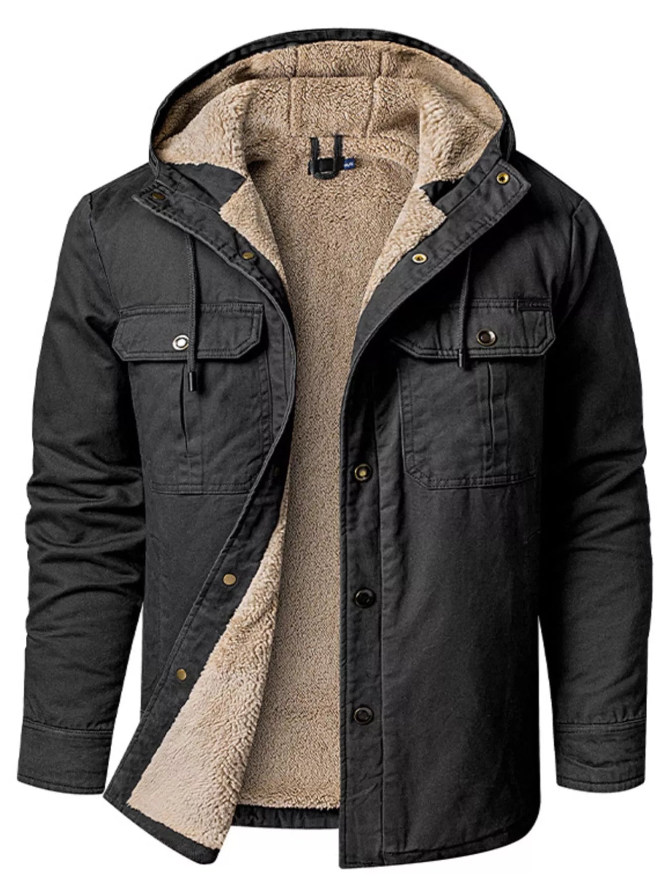 Men's Sherpa Lined Hooded Jacket - PBNJ FASHIONS