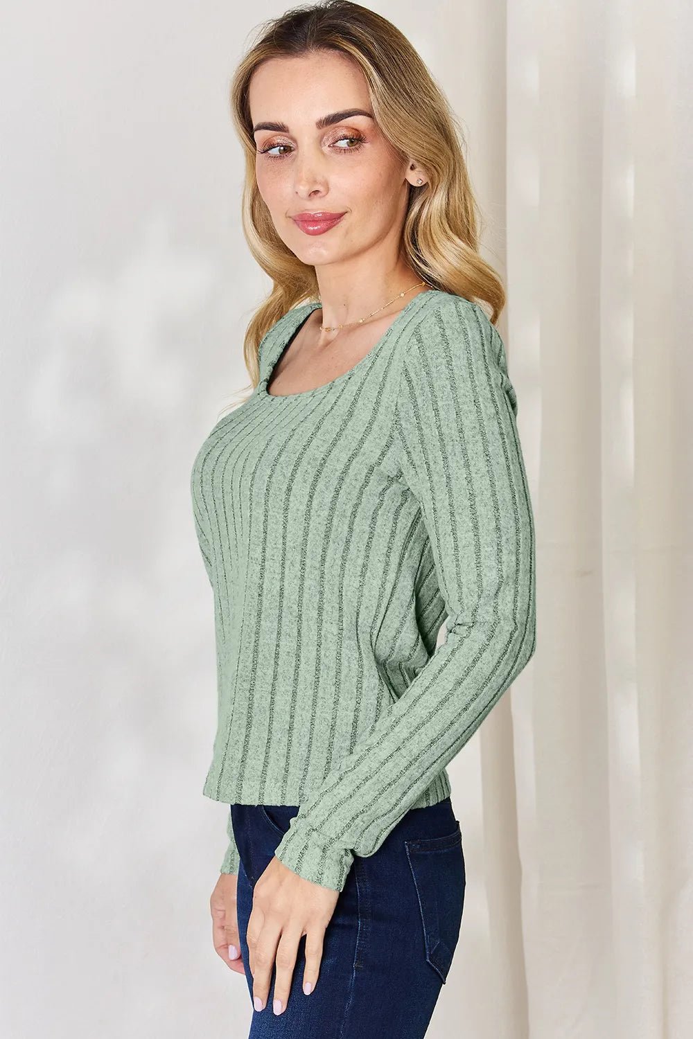Basic Bae Full Size Ribbed Long Sleeve T-Shirt - PBNJ FASHIONS