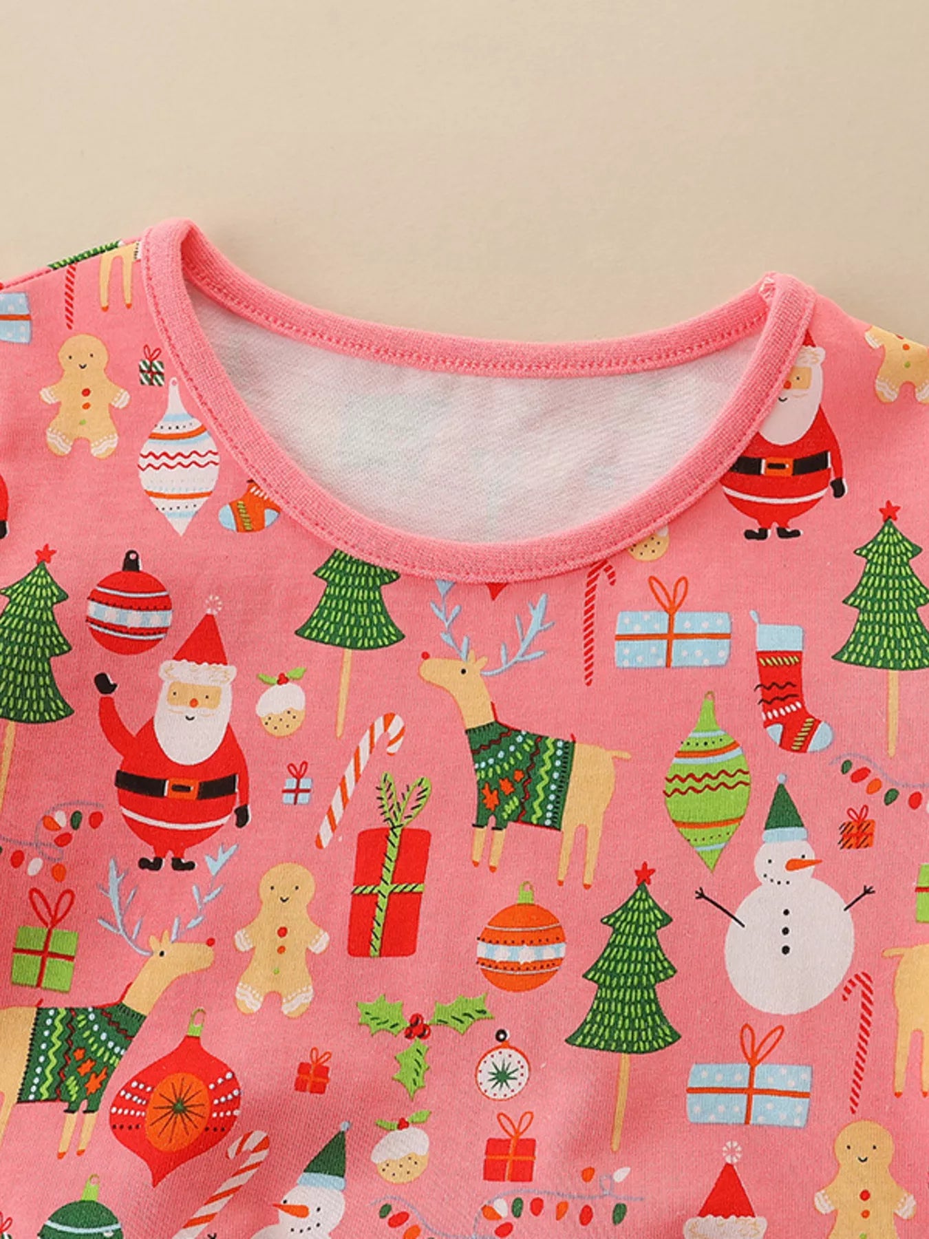 Children's Christmas Print Long Sleeve Dress - PBNJ FASHIONS