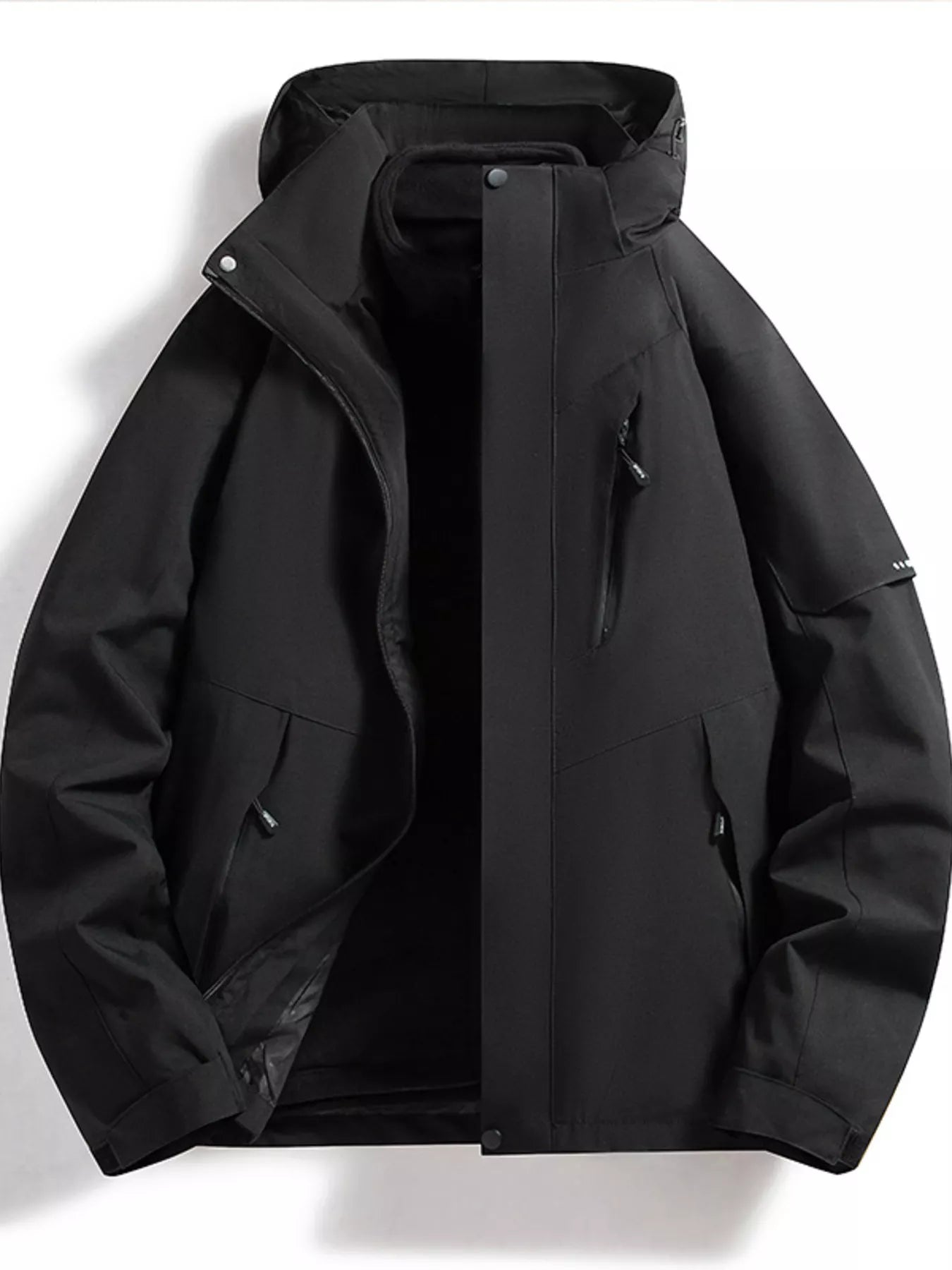 Men's Full Size Zip Up Hooded Waterproof Outdoor Jacket Plus Size - PBNJ FASHIONS
