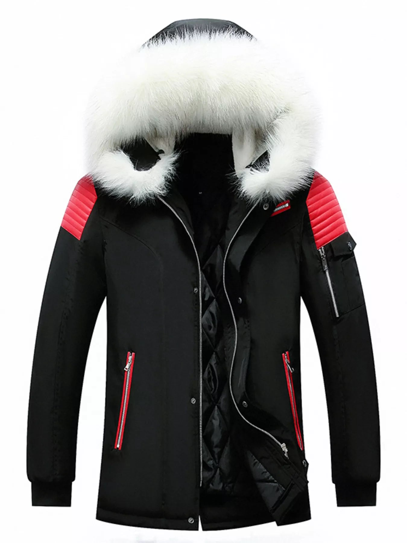 Men's Plus Size Fur Hooded Winter Parka Jacket - PBNJ FASHIONS