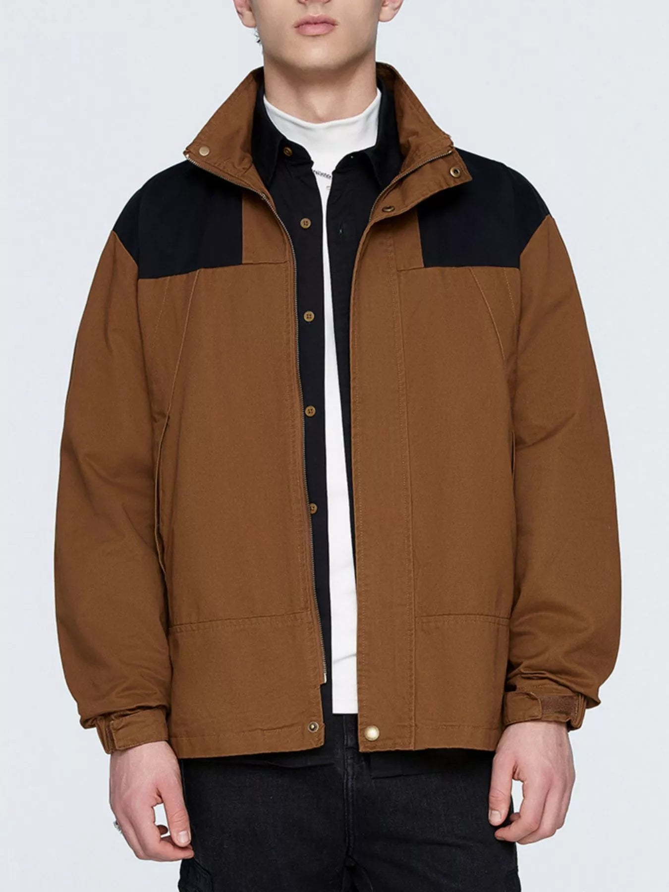 Men's Plus Size Two - Tone Windproof Jacket - PBNJ FASHIONS