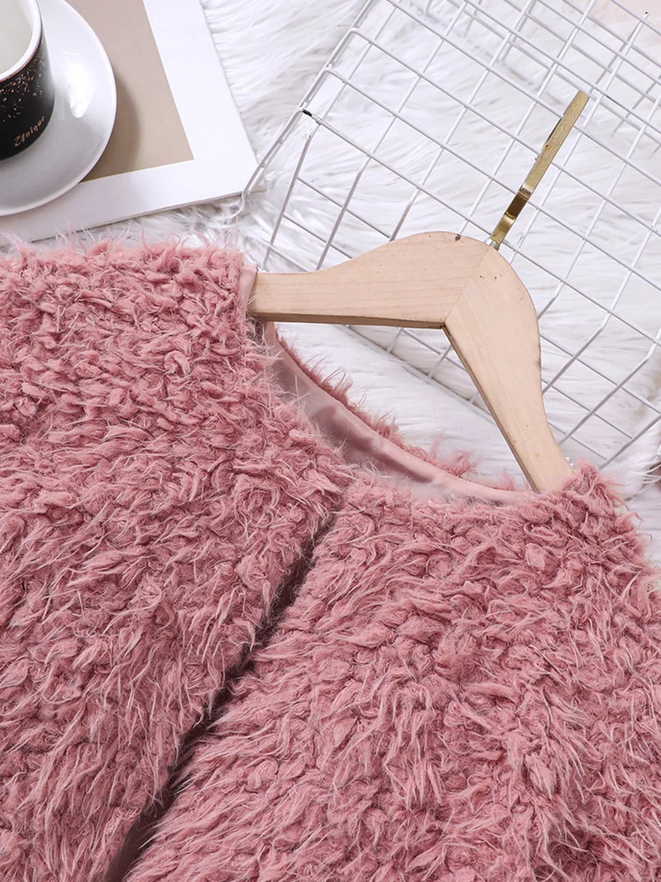 Children's Faux Fur Jacket & Ribbed Dress Set - PBNJ FASHIONS