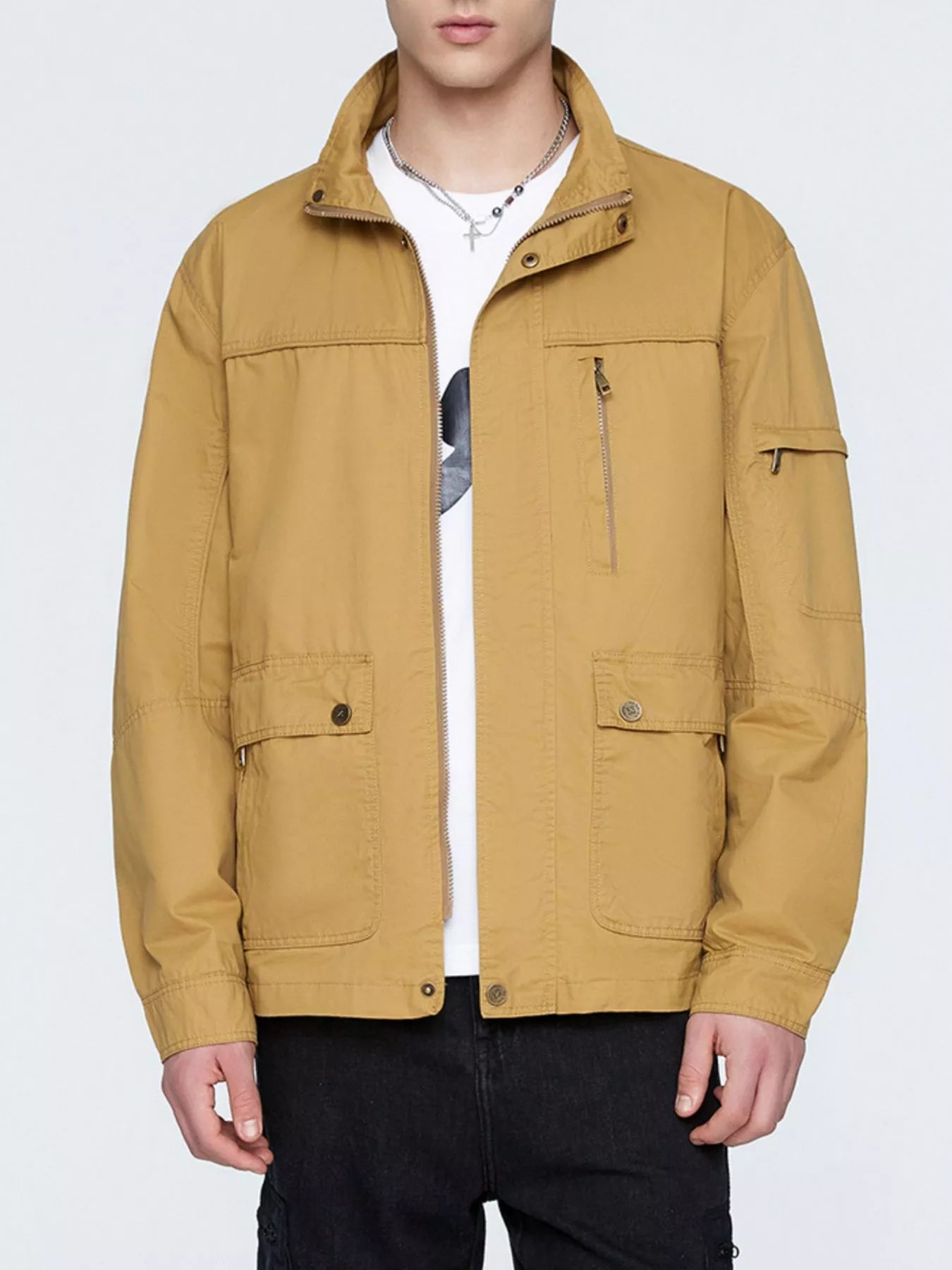 Men's Plus Size Casual Zip Up Lightweight Jacket - PBNJ FASHIONS