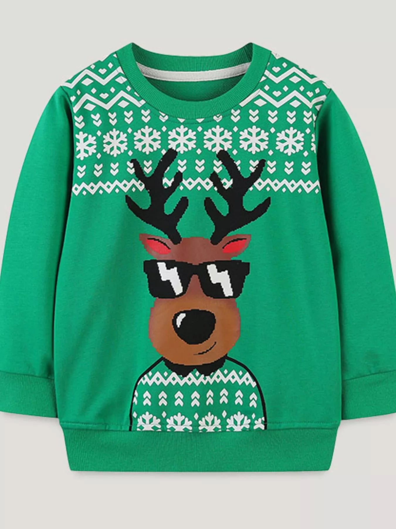 Children's Reindeer Graphic Christmas Sweatshirt - PBNJ FASHIONS