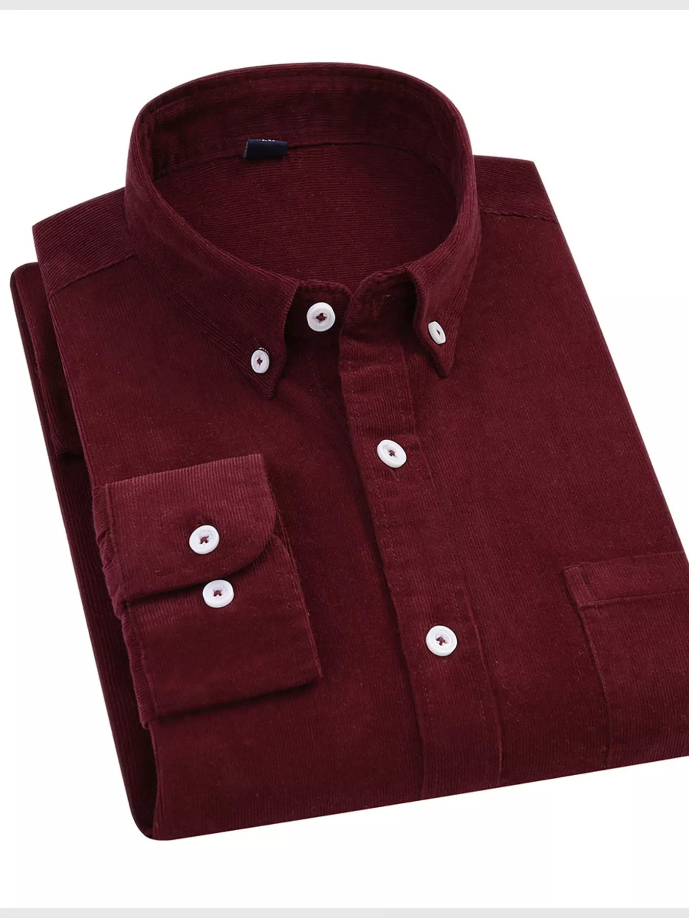 Men's Full Size Corduroy Long Sleeve Button - Down Shirt Plus Size - PBNJ FASHIONS