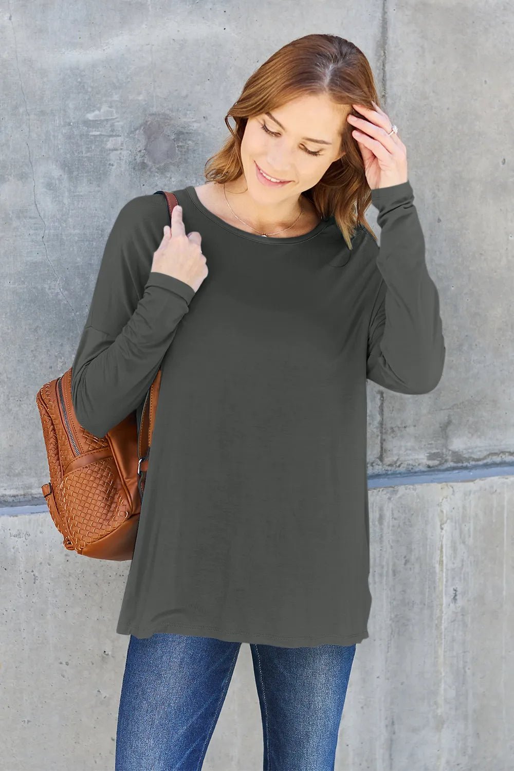 Basic Bae Full Size Round Neck Dropped Shoulder T-Shirt - PBNJ FASHIONS