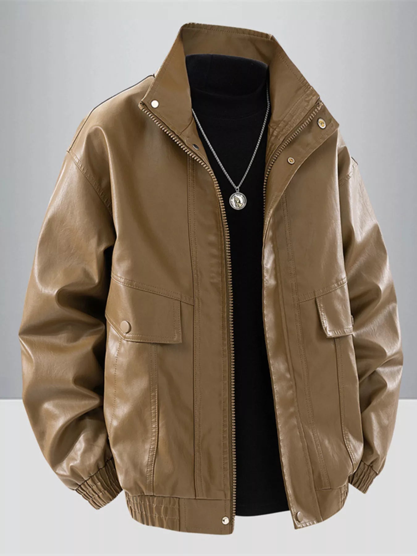 Men's Plus Size Casual Zip Up Jacket - PBNJ FASHIONS