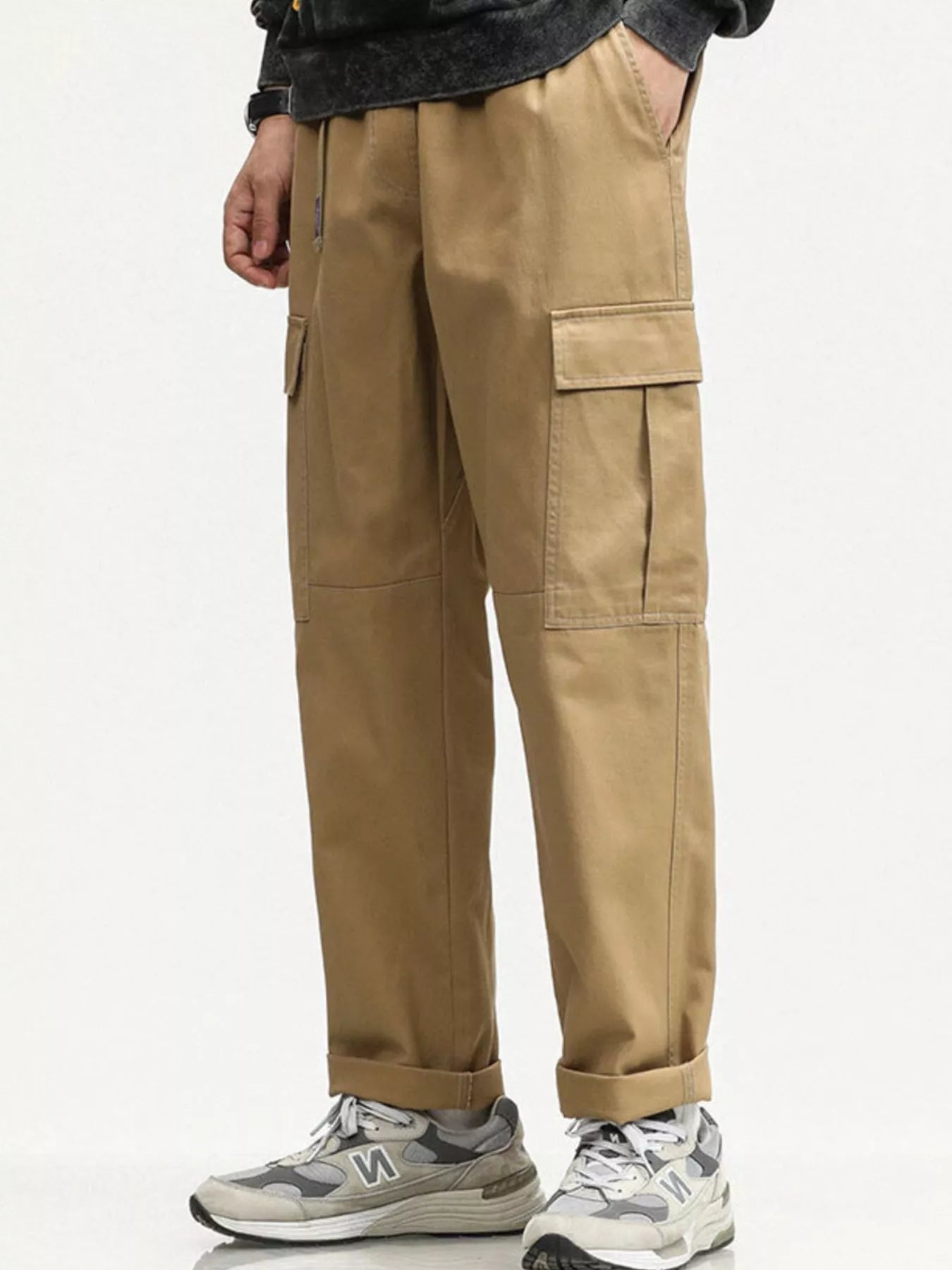 Men's Full Size Casual Cargo Pants with Elastic Waist Plus Size - PBNJ FASHIONS