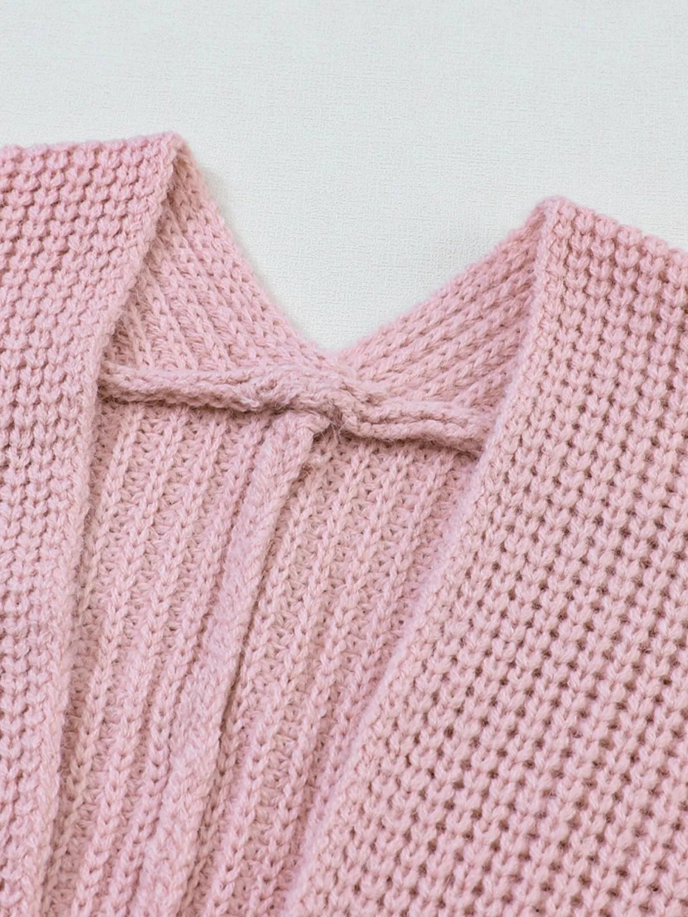 Cozy Chunky Knit Cardigan Sweater - Dusty PinkS