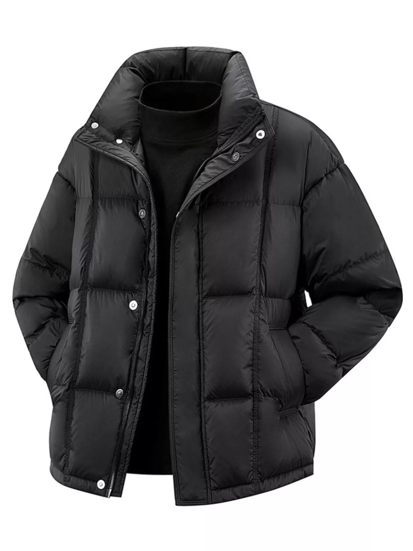Men's Plus Size Snap Down Padded Puffer Jacket - PBNJ FASHIONS