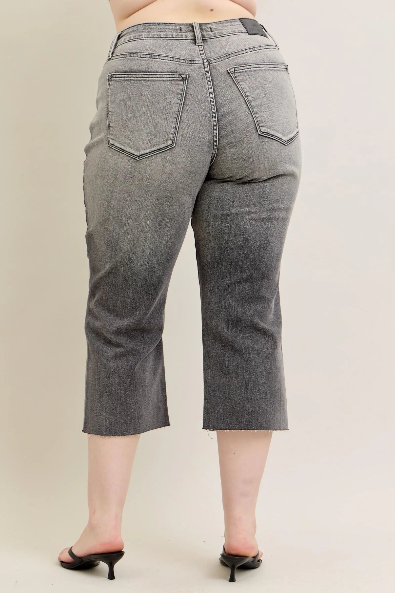 Judy Blue Full Size Wide Leg Capris Jeans Plus Size - PBNJ FASHIONS