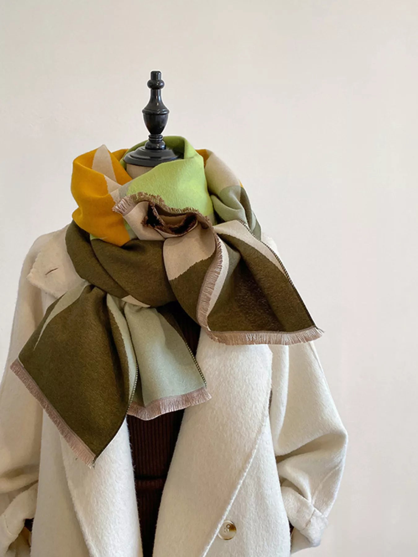 Contrast Raw Hem Scarf - PBNJ FASHIONS