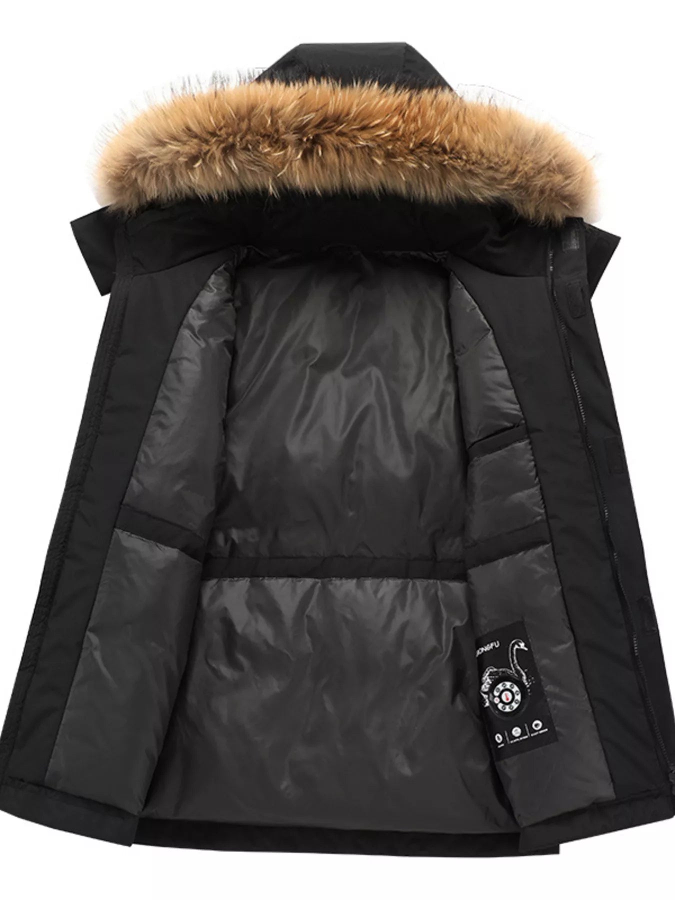 Men's Full Size Fur Hooded Zip Up Parka Coat Plus Size - PBNJ FASHIONS