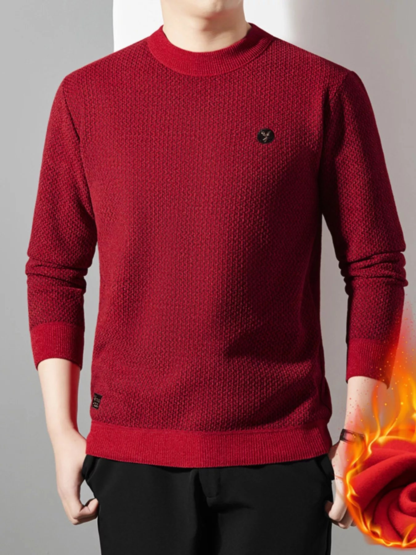 Men's Plus Size Textured Knit Mock Neck Sweater - PBNJ FASHIONS