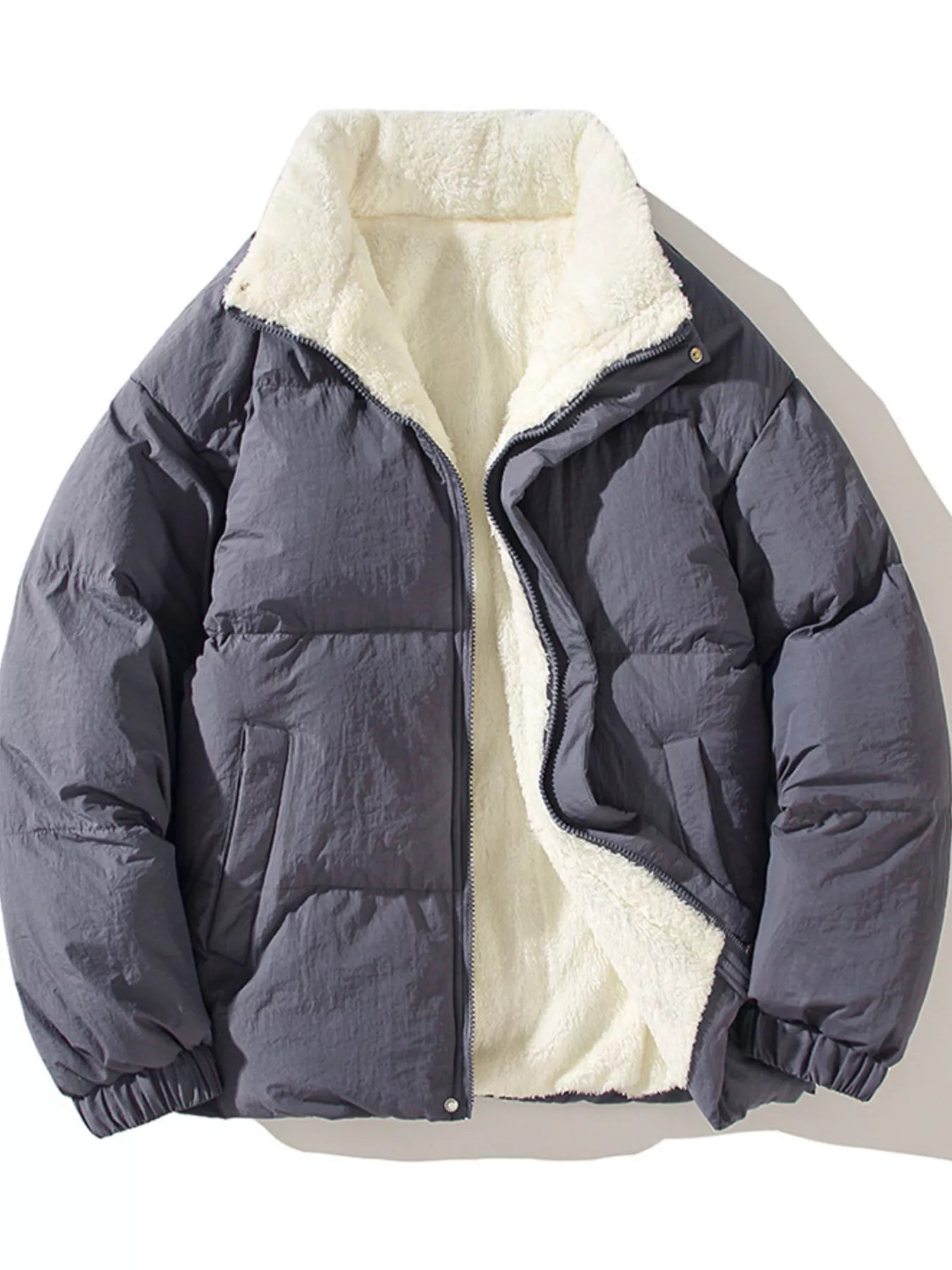 Men's Full Size Zip Up Fleece Puffer Jacket Plus Size - PBNJ FASHIONS