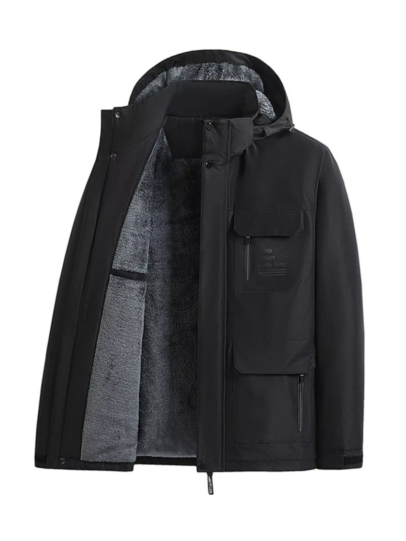 Men's Plus Size Warm Fleece Lined Hooded Winter Coat - PBNJ FASHIONS