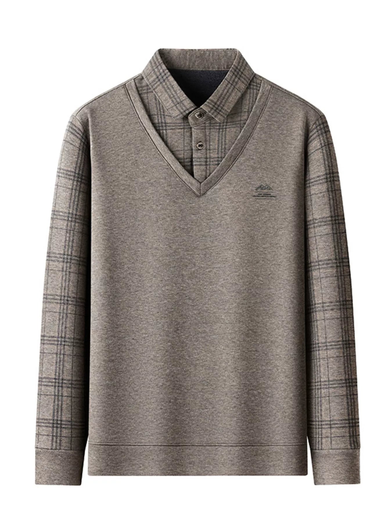 Men's Plus Size Layered Style Long Sleeve T-Shirt - PBNJ FASHIONS