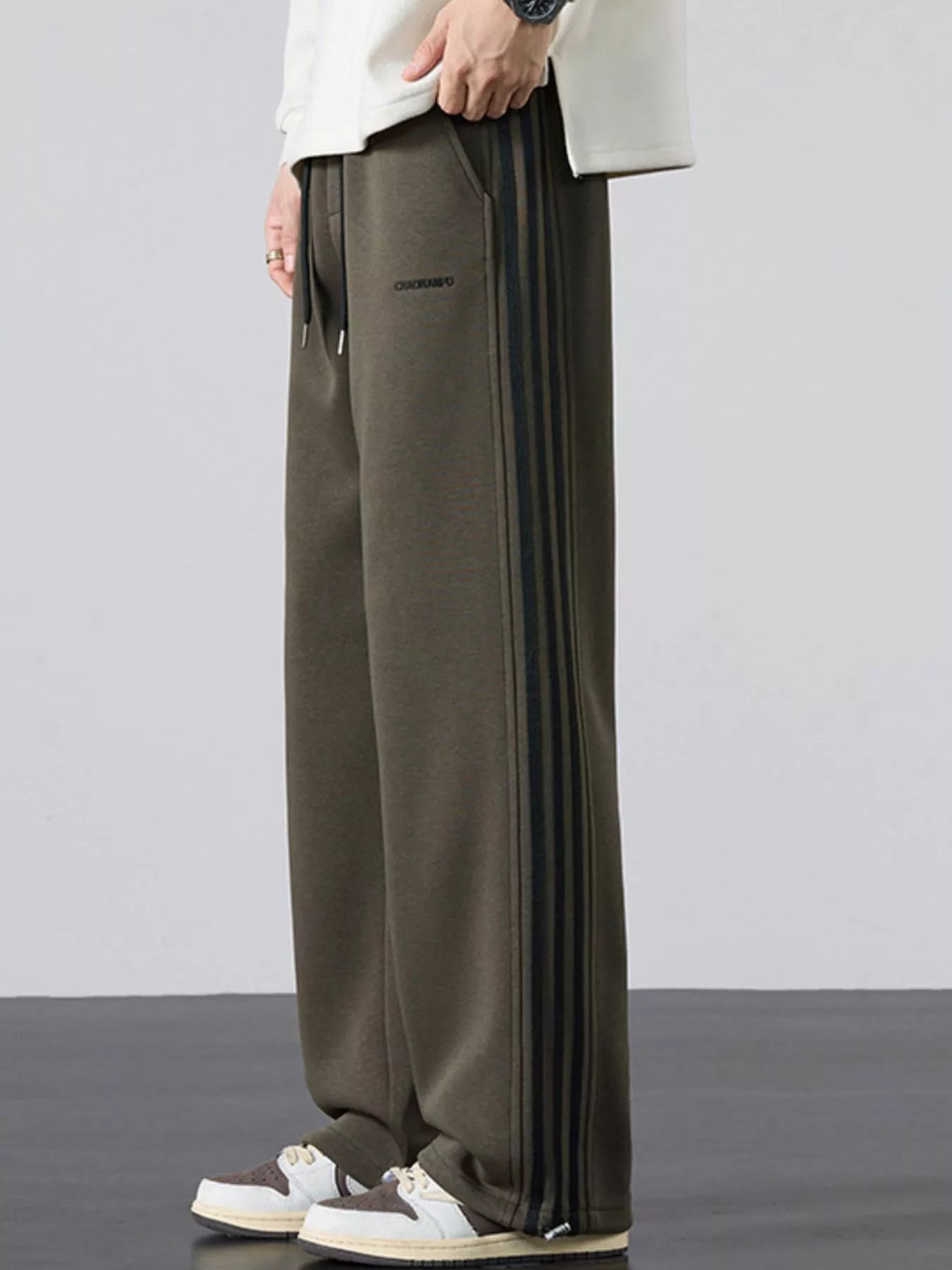Men's Plus Size Casual Striped Wide Leg Sweatpants - PBNJ FASHIONS