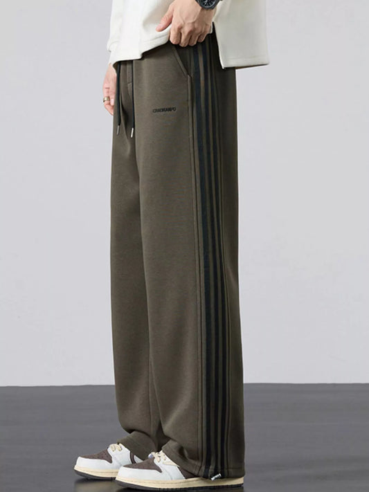 Men's Plus Size Casual Striped Wide Leg Sweatpants - PBNJ FASHIONS