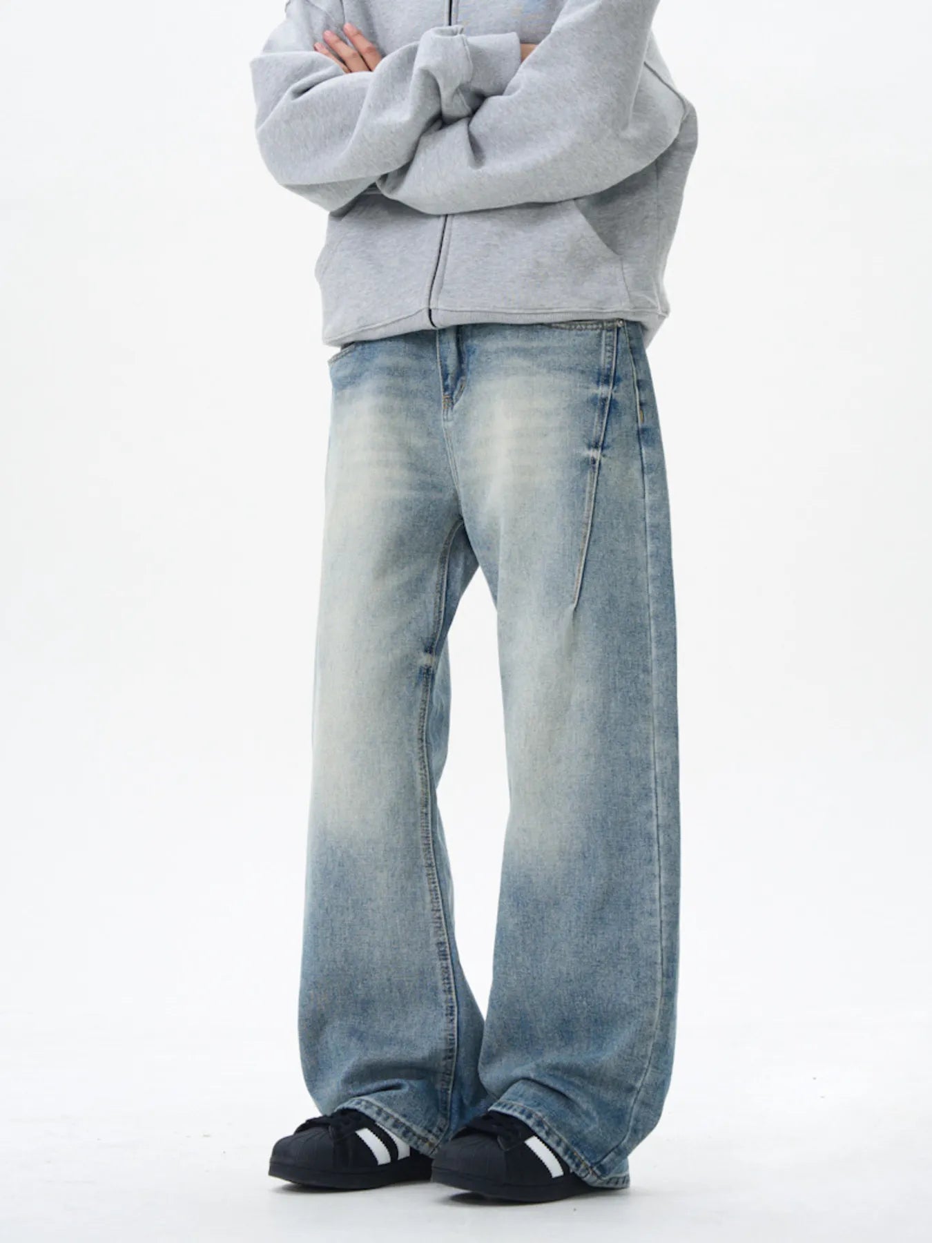 Men's Wash Wide Leg Jeans - PBNJ FASHIONS