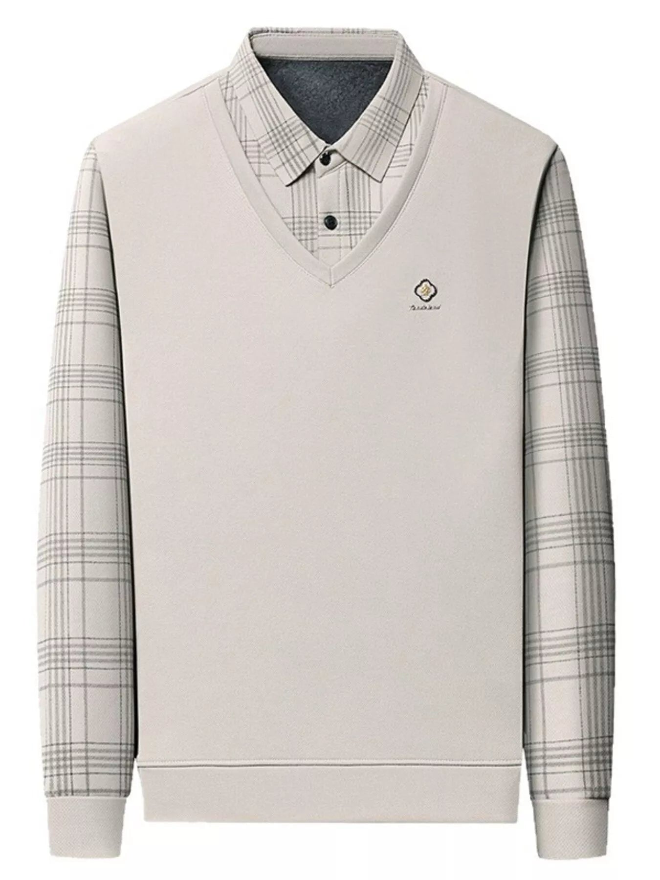 Men's Plus Size Layered - Look Long Sleeve Polo - PBNJ FASHIONS