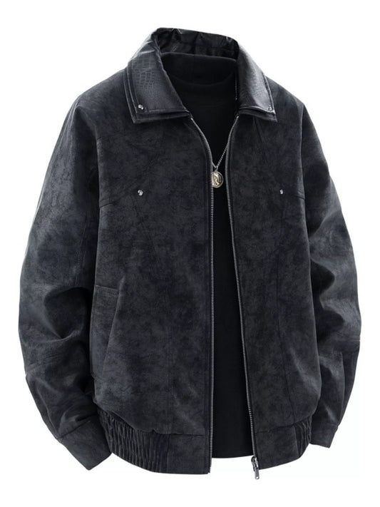 Men's Plus Size Vintage Style Zip Up Bomber Jacket - PBNJ FASHIONS