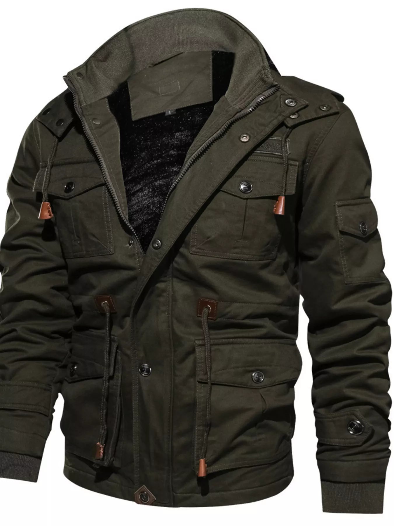Men's Plus Size Fleece Lined Zip Up Jacket - PBNJ FASHIONS