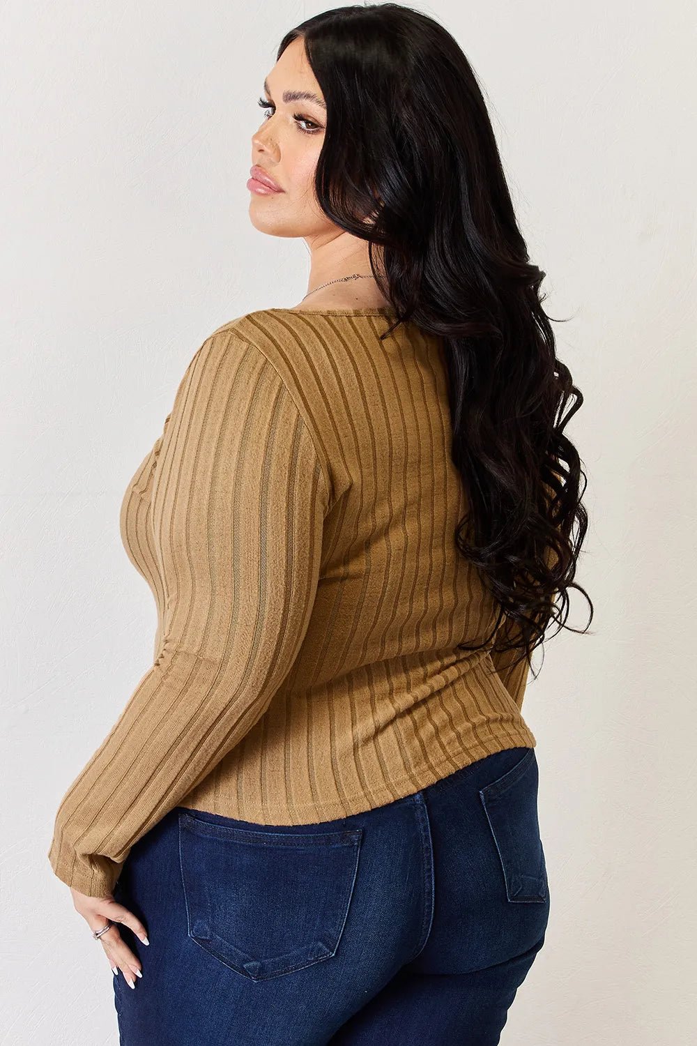 Basic Bae Full Size Ribbed Long Sleeve T-Shirt - PBNJ FASHIONS