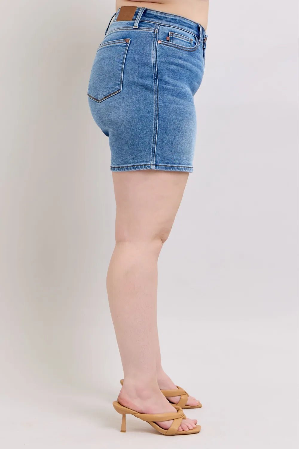 Judy Blue Full Size 2 Button Denim Shorts with Pockets Plus Size - PBNJ FASHIONS