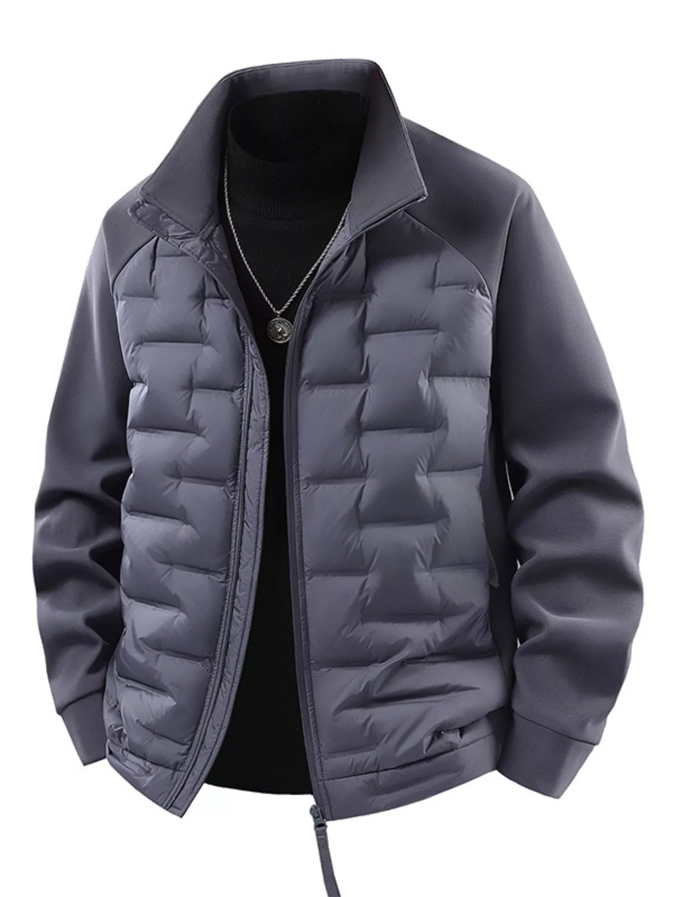 Men's Plus Size Lightweight Padded Stand Collar Jacket - PBNJ FASHIONS