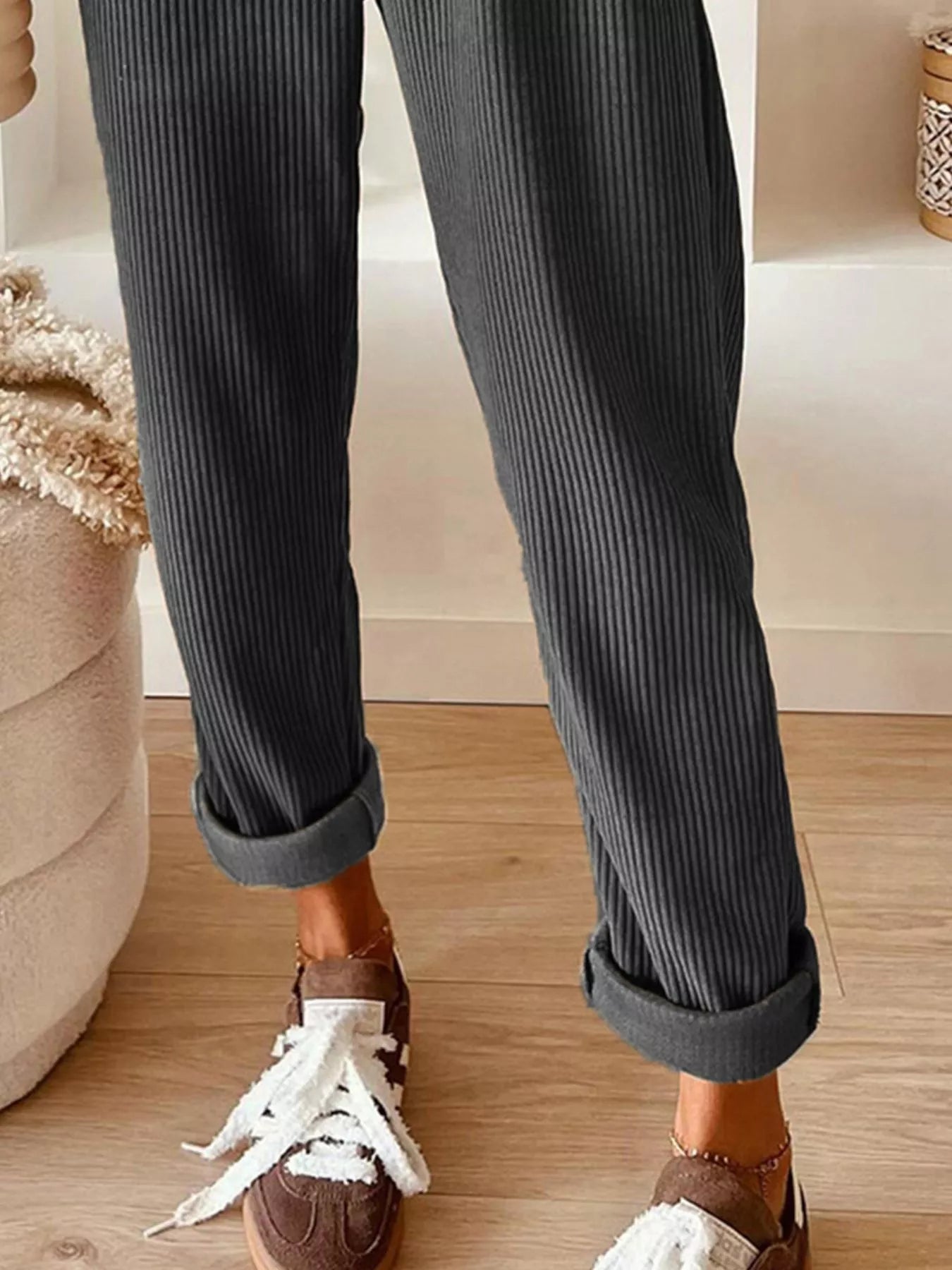 Casual Corduroy Drawstring Waist Pants - PBNJ FASHIONS