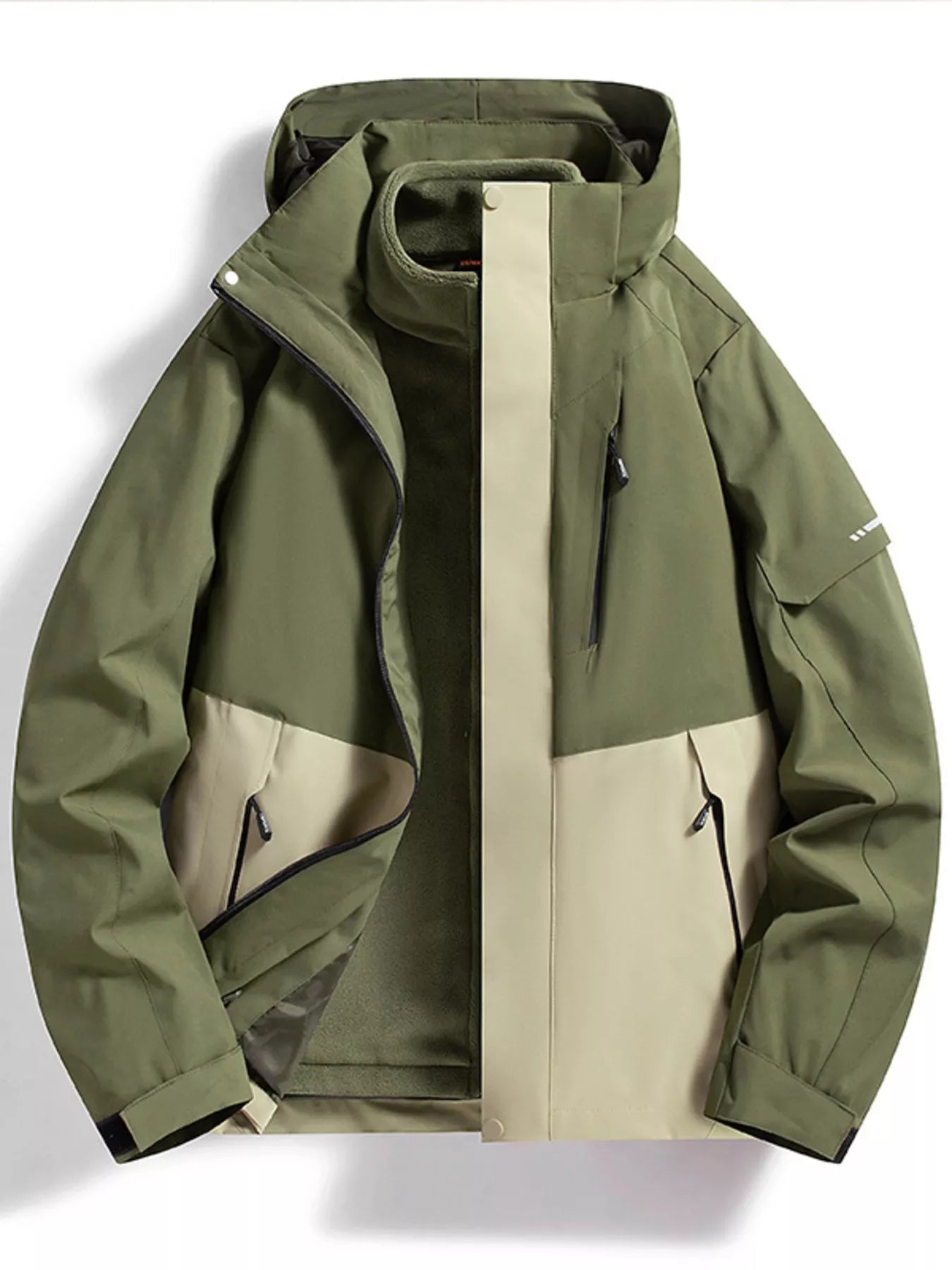 Men's Full Size Zip Up Hooded Waterproof Outdoor Jacket Plus Size - PBNJ FASHIONS