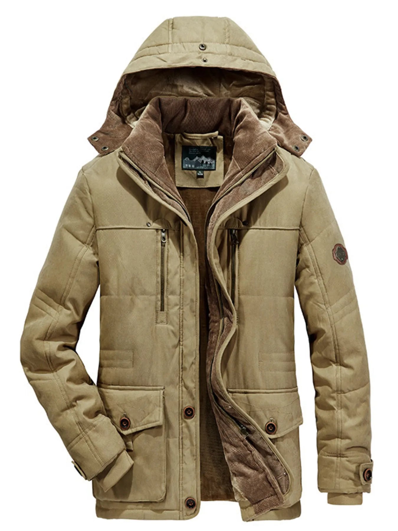 Men's Plus Size Warm Hooded Zip Up Winter Coat - PBNJ FASHIONS